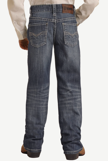 Boys' Regular Fit Light Grey Top-Stitching Bootcut Jeans