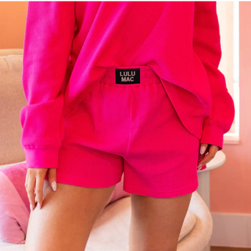 LuLu Mac | Waffle Shorts | Hot Pink