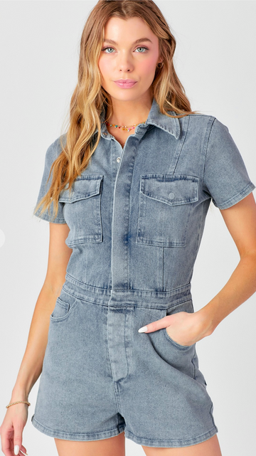 The Fun Denim Romper