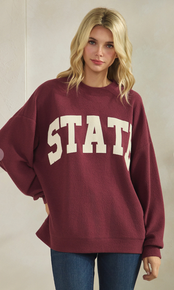 State Knit Graphic Top