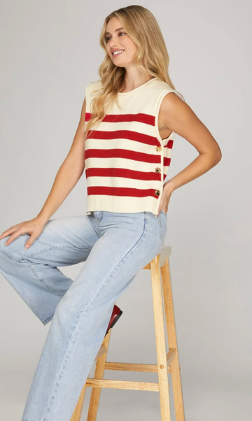 Gleaming Gold Button Accent Sweater