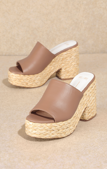 Ashlyn - Peep Toe Braided Platform Sandals