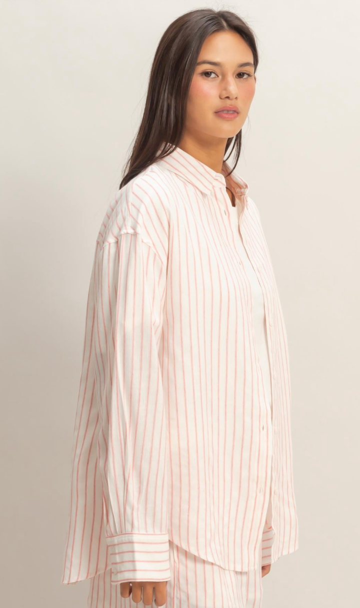 Striped Button-Up Shirt