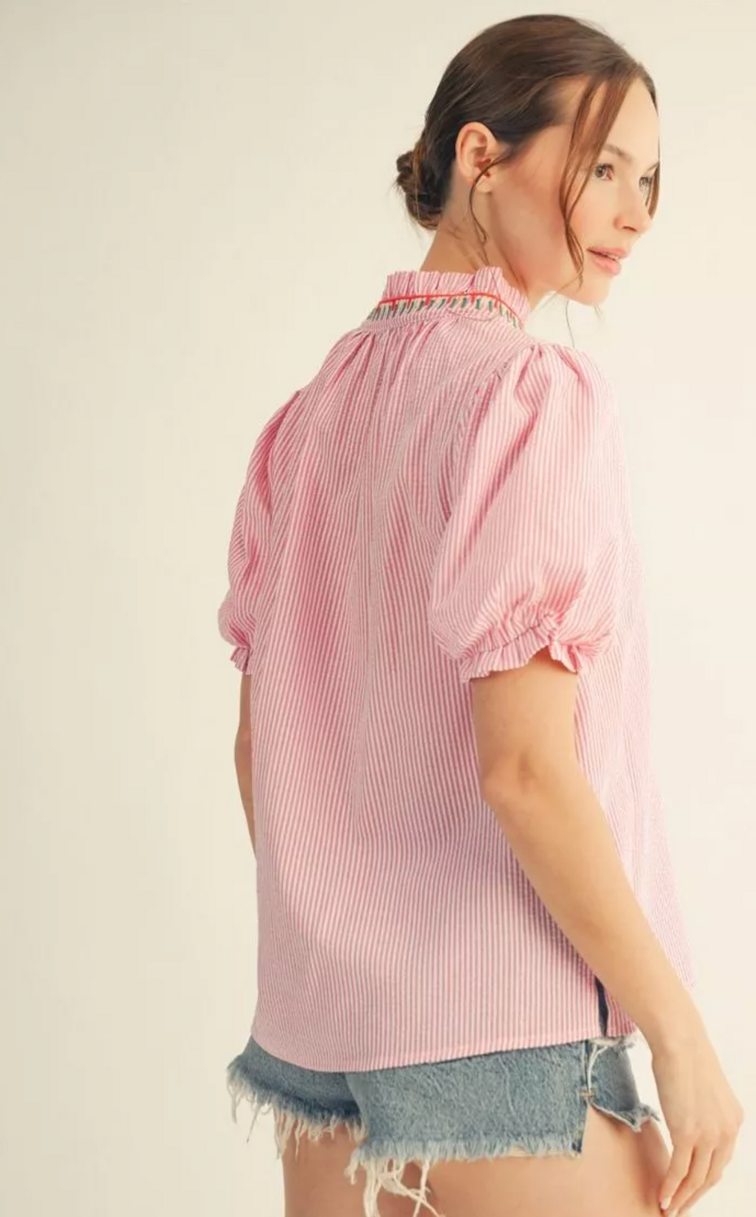 Charming Striping Detail Top