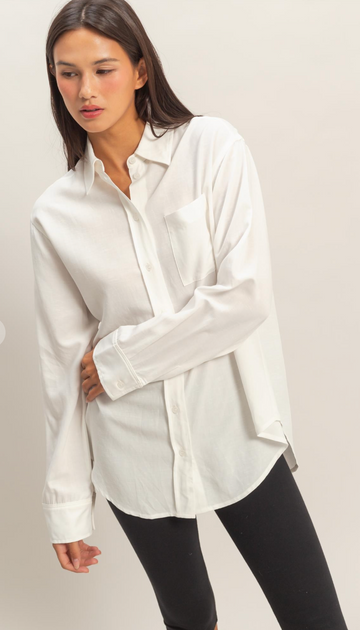 Linen Blend Button-up Shirt