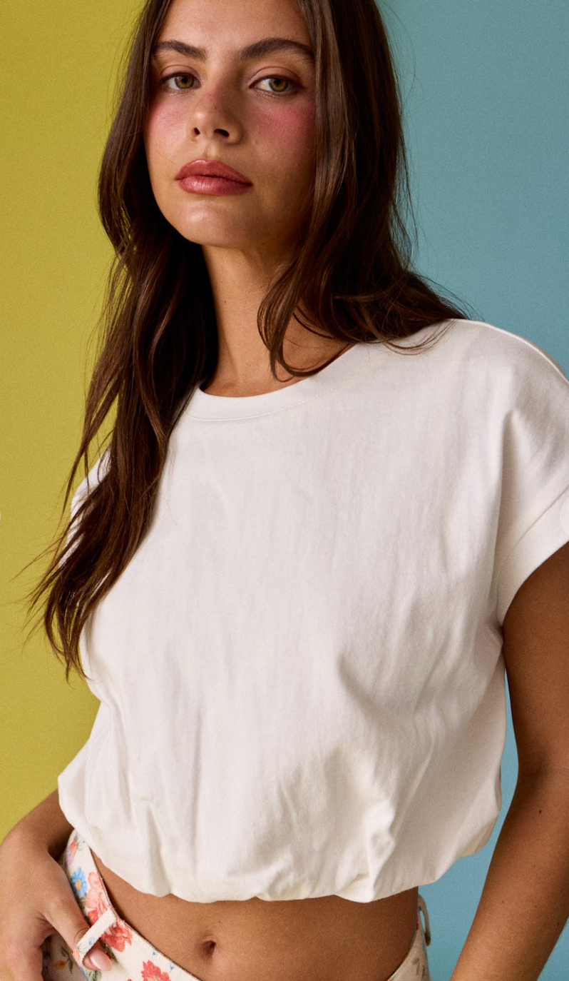 Emma Loose Fit Bubble Hem Top