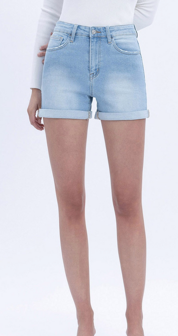 Super High Rise Double Cuffed Mom Shorts