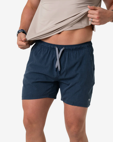 Athletic Short - Heather Navy - American Flag Liner