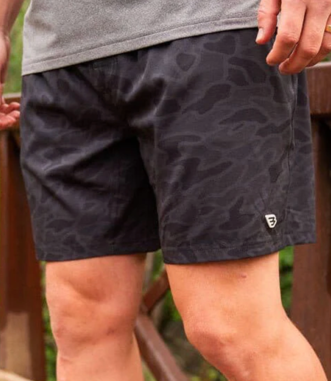 Athletic Short - Black Camo - Black Liner 7"