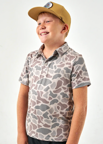 Youth Performance Polo - Classic Deer Camo