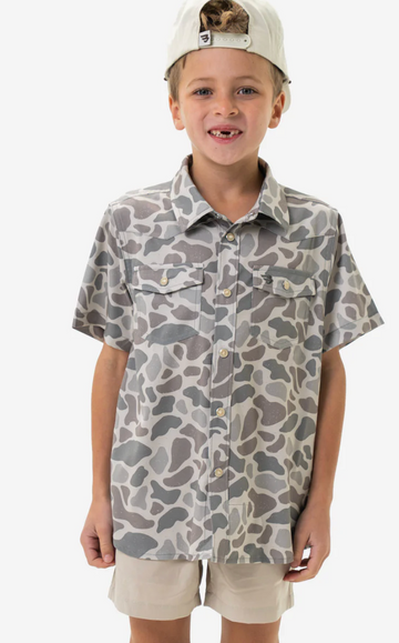 Youth Performance Western Shirt - Classic Deer Camo