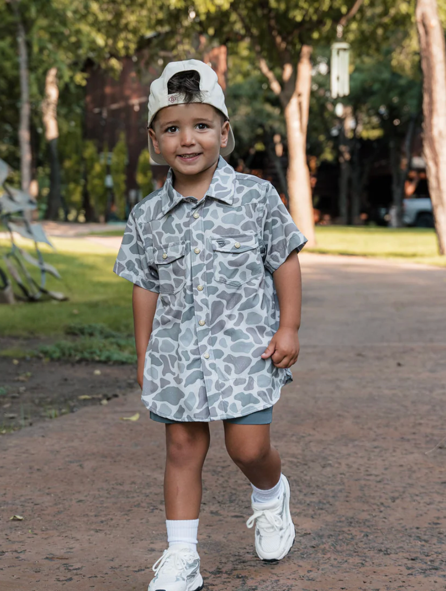 Youth Performance Western Shirt - Classic Deer Camo