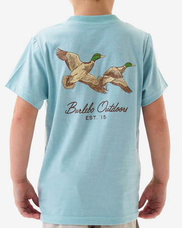 Youth Short Sleeve Tee - Flying Mallards - Sky Blue