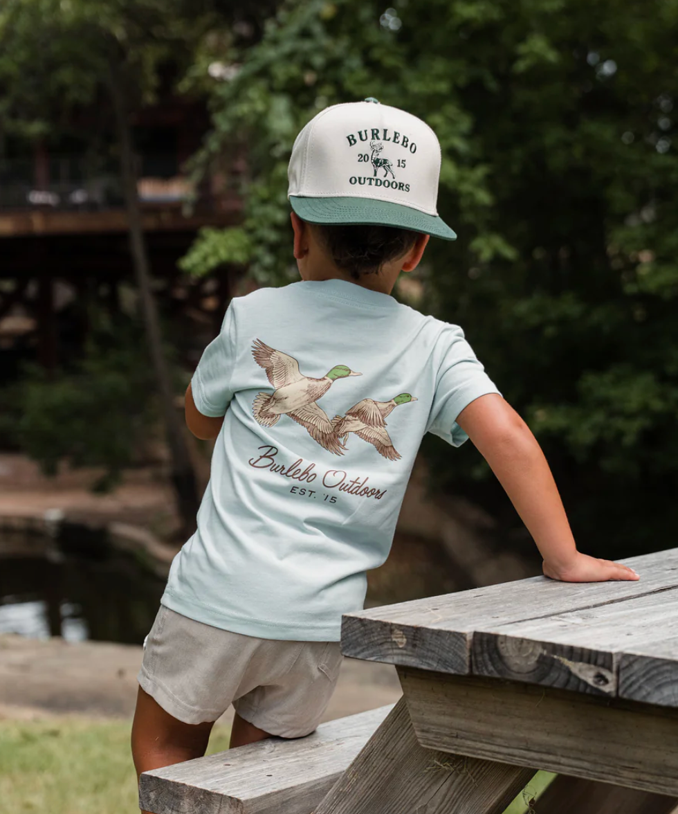 Youth Short Sleeve Tee - Flying Mallards - Sky Blue