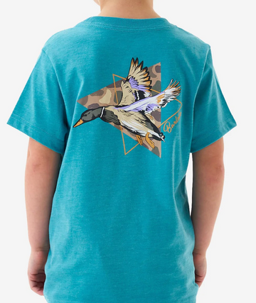 Youth Short Sleeve Tee - Pintail Diving Duck - Cyan