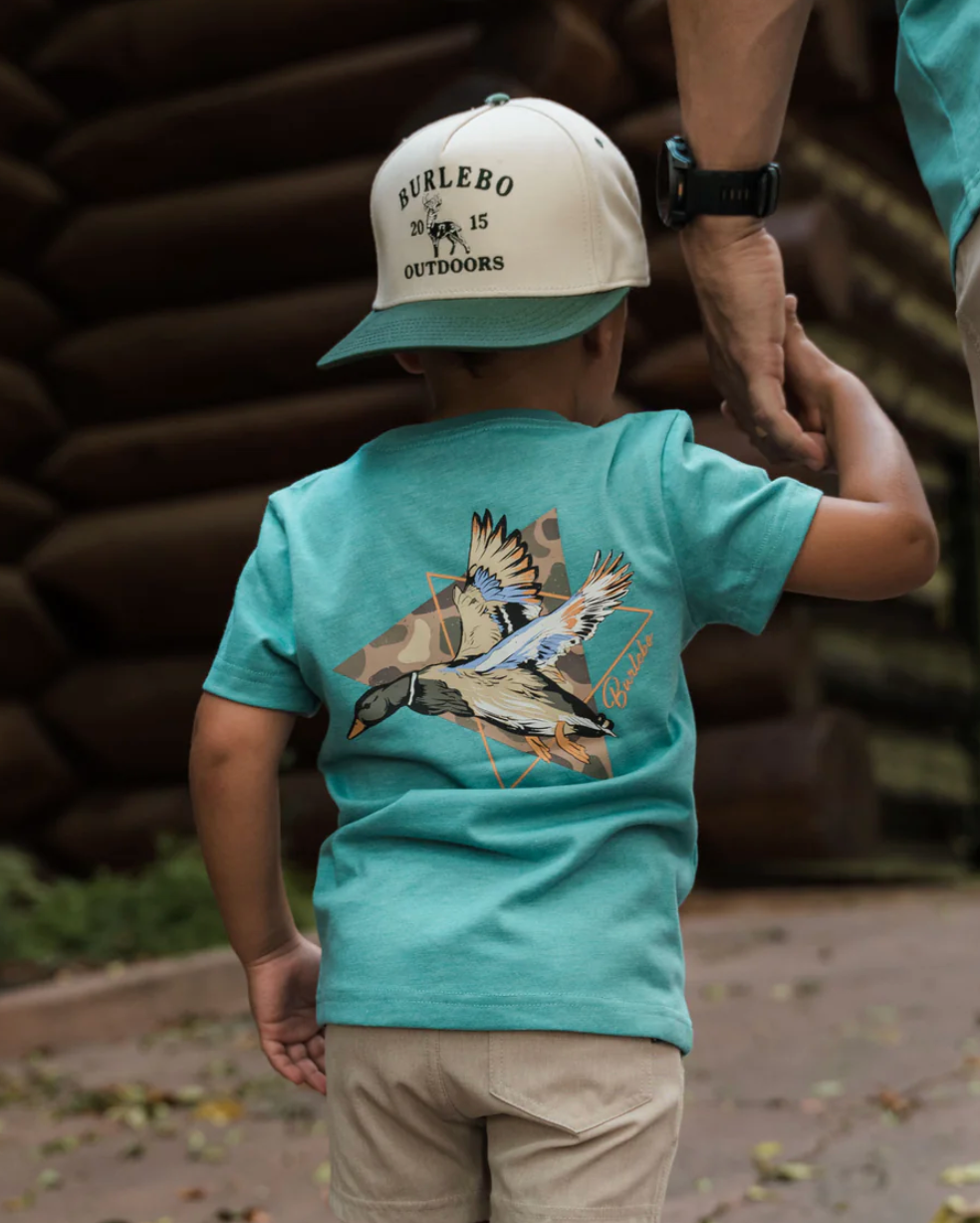 Youth Short Sleeve Tee - Pintail Diving Duck - Cyan