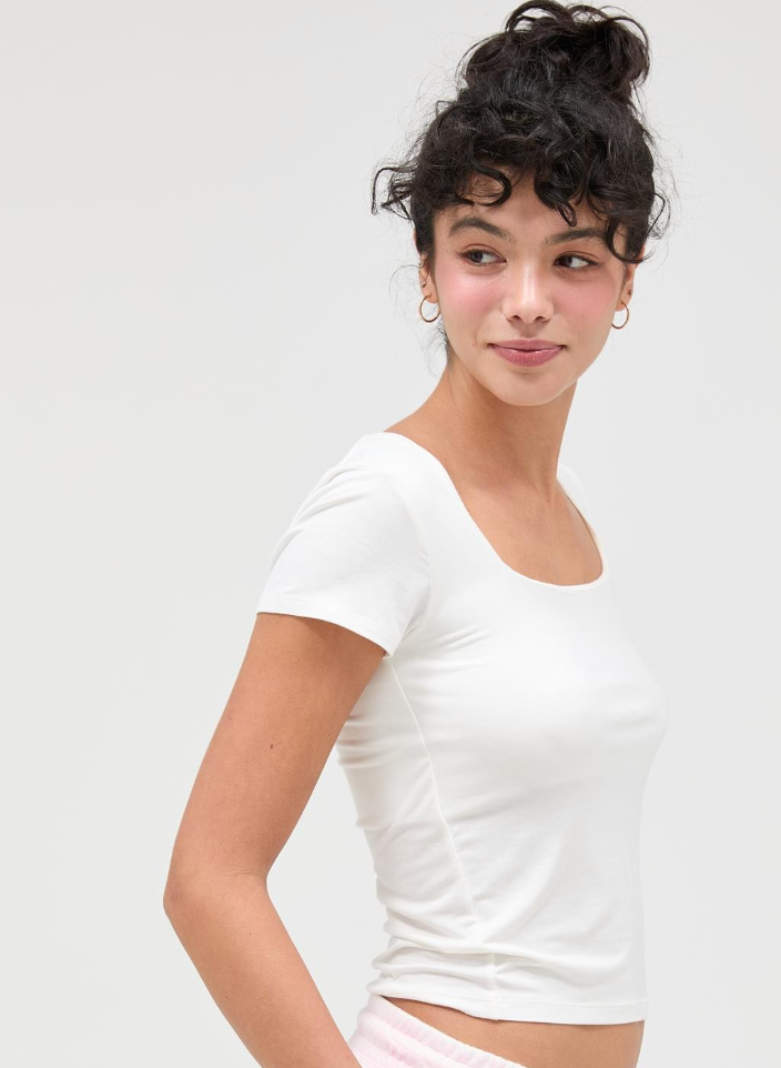 Square Neck Cap Sleeve Top