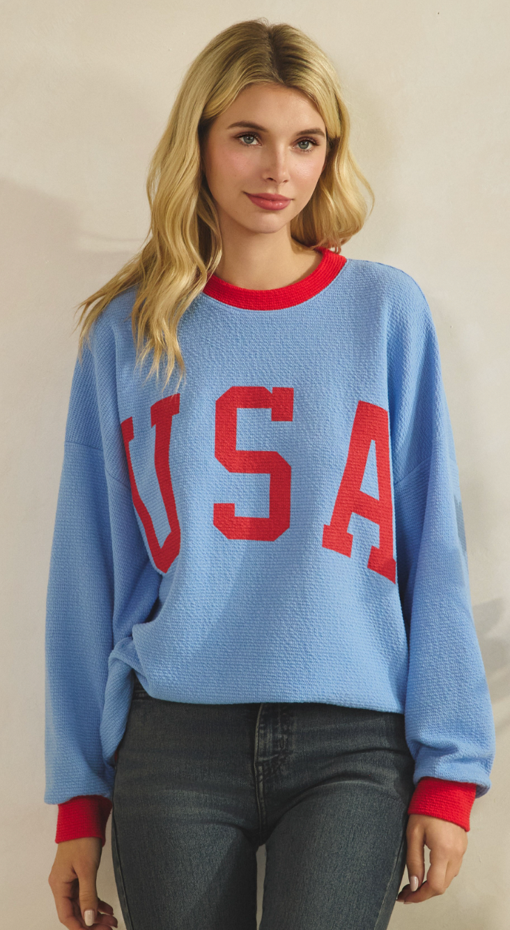 Usa Cloudy Knit Top