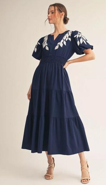 Charming Tiered Embroidery Dress