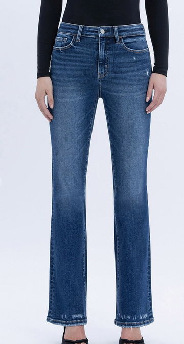 High Rise Dark Wash Full Length Bootcut Jeans