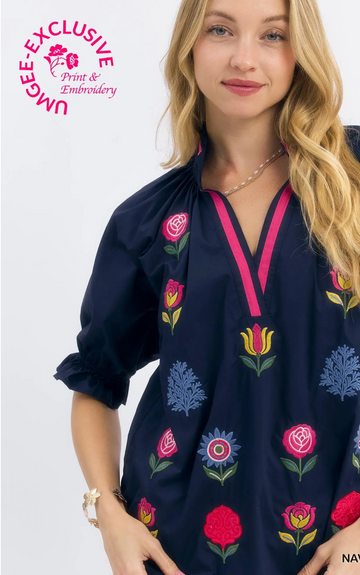 Charming Embroidered Floral Top