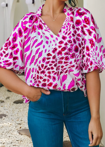 Pink Leopard Top