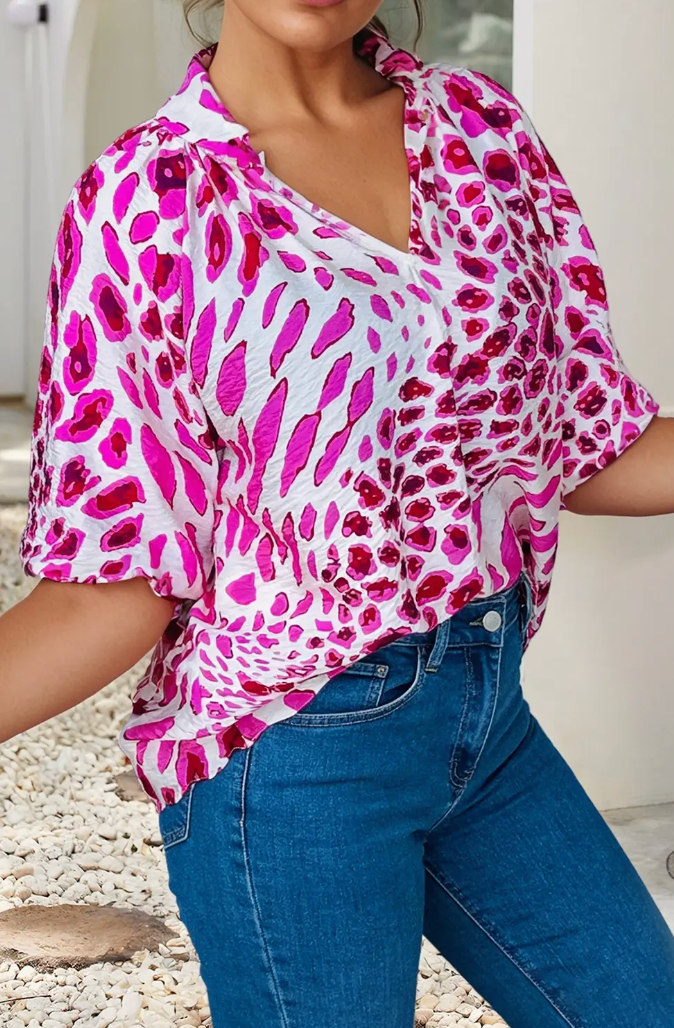 Pink Leopard Top