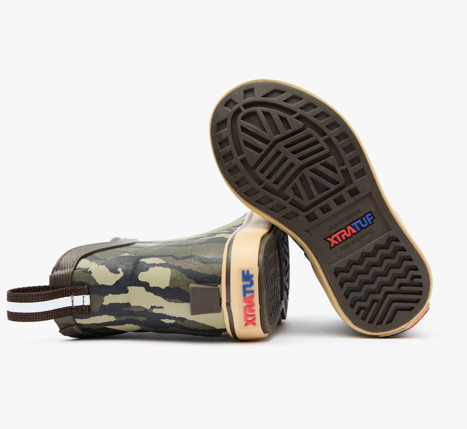 XTRATUF  Kids' Mossy Oak® Bottomland Ankle Deck Boot Style #XKABMOB