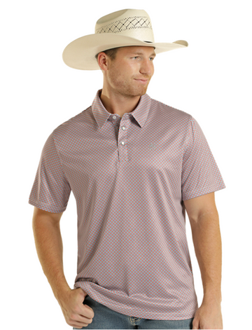 Men's Printed Polo Snap Shirt