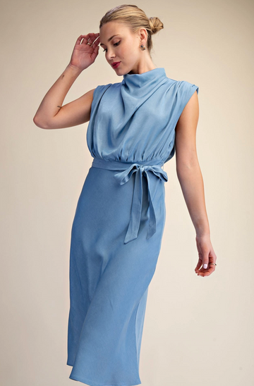 Sophisticated Mock Neck Dress