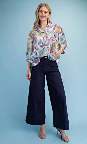 Stretchy Wide Leg Pants