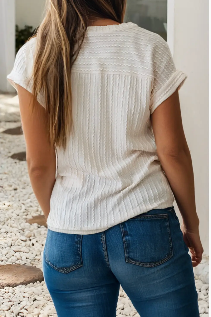 Summer V-Neck Knit Top