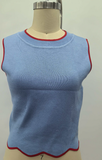 Playful Knit Contrast Top