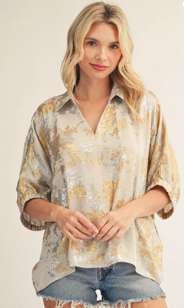 Gorgeous Metallic Blend Top