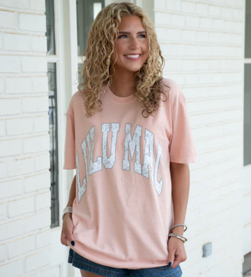 LuLu Mac Grey Camo T-Shirt - Peach