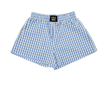 LuLu Mac Light Blue Gingham Boxer Shorts