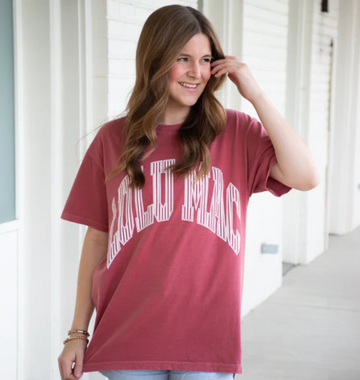 LuLu Mac Striped T-Shirt - Crimson