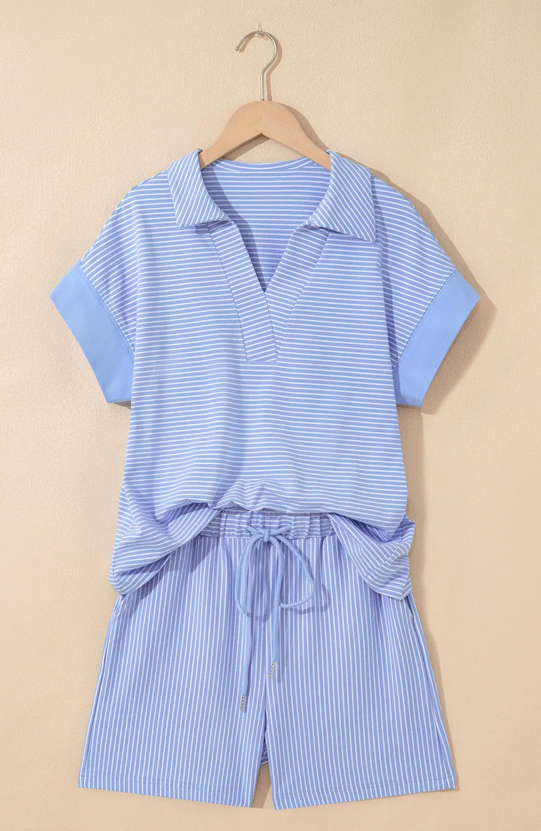 Summer Sky Blue Striped Set