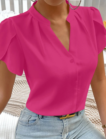 Solid Drape Shoulder Top