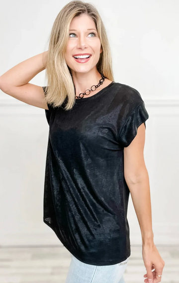 Black Metallic Top