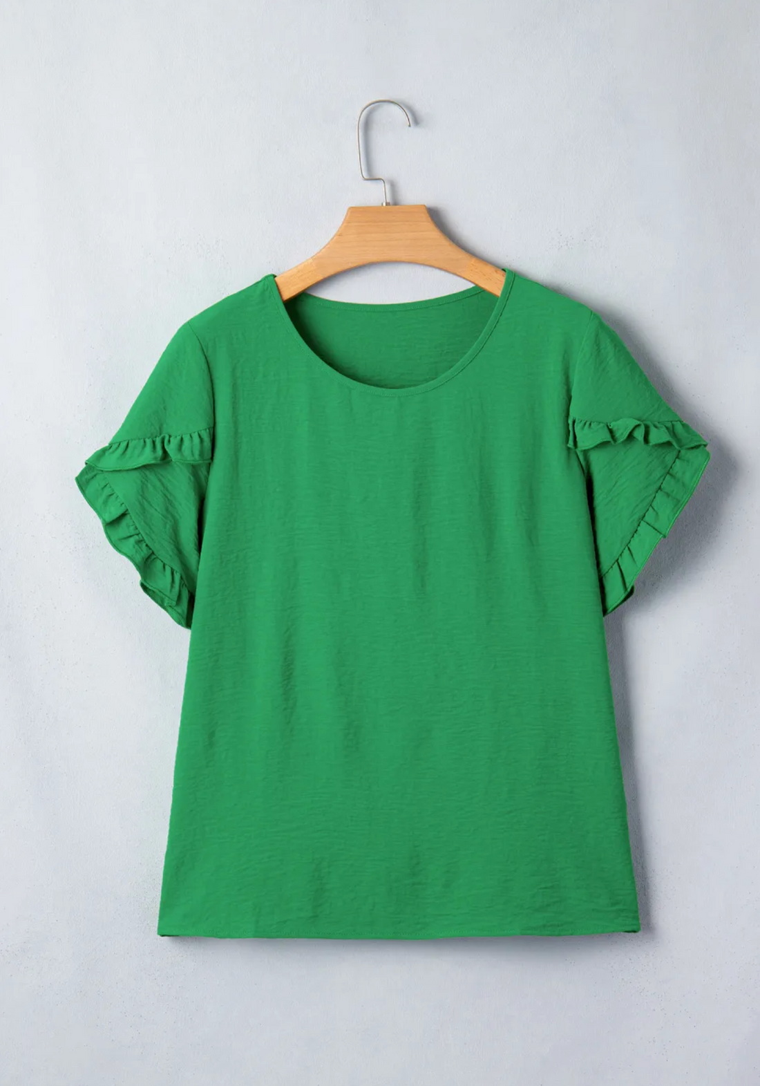 Solid Drape Shoulder Top