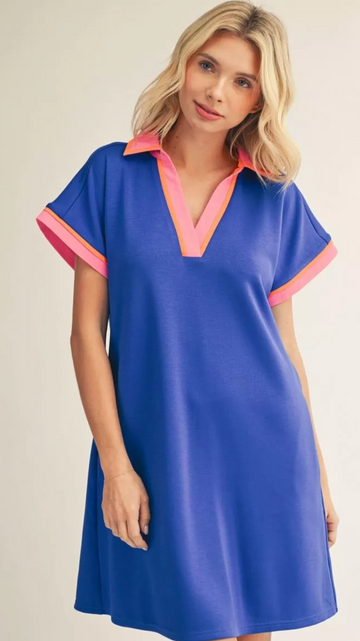 Striking Contrast Detailed Dress