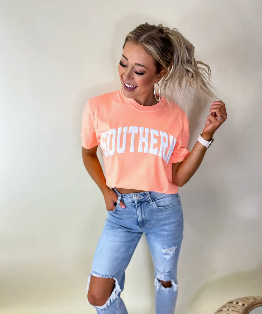 Southern Neon Cantaloupe Graphic Tee