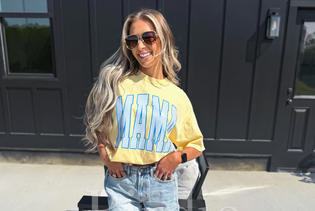 Striped Mama Graphic Tee On Butter