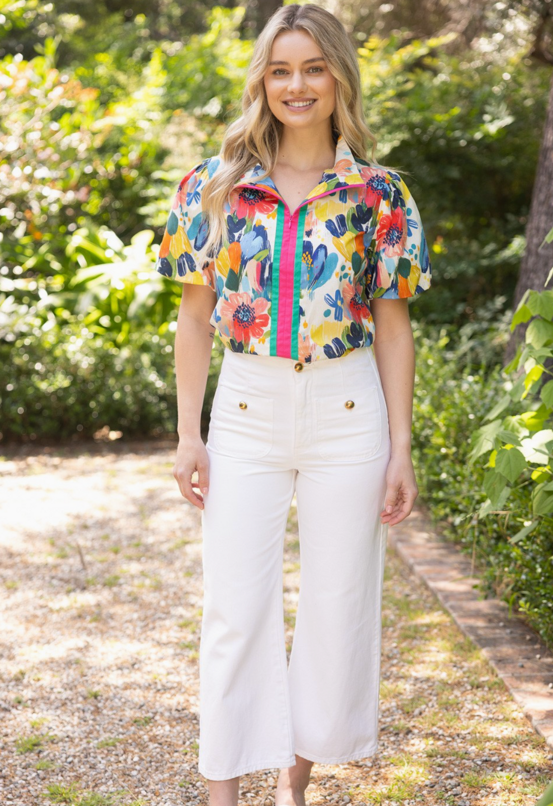 Bold Floral Print Top