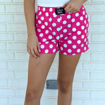 LuLu Mac Polka Dot Shorts - Hot Pink