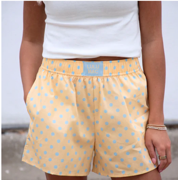 LuLu Mac Polka Dot Shorts - Butter/Light Blue