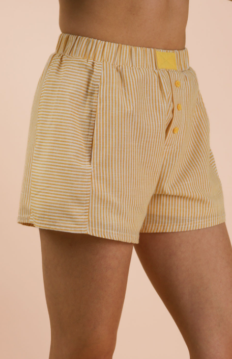 Striped & Checker Boxer Shorts - Yellow Stripe