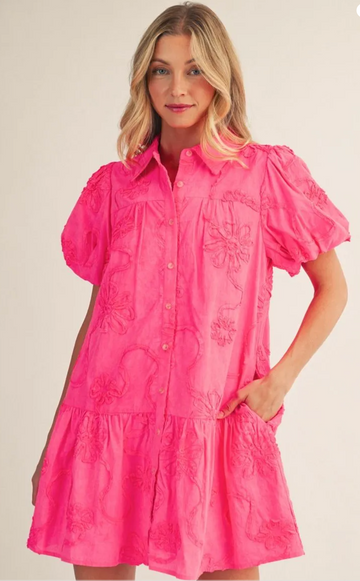 Charming Puff Sleeve Dress