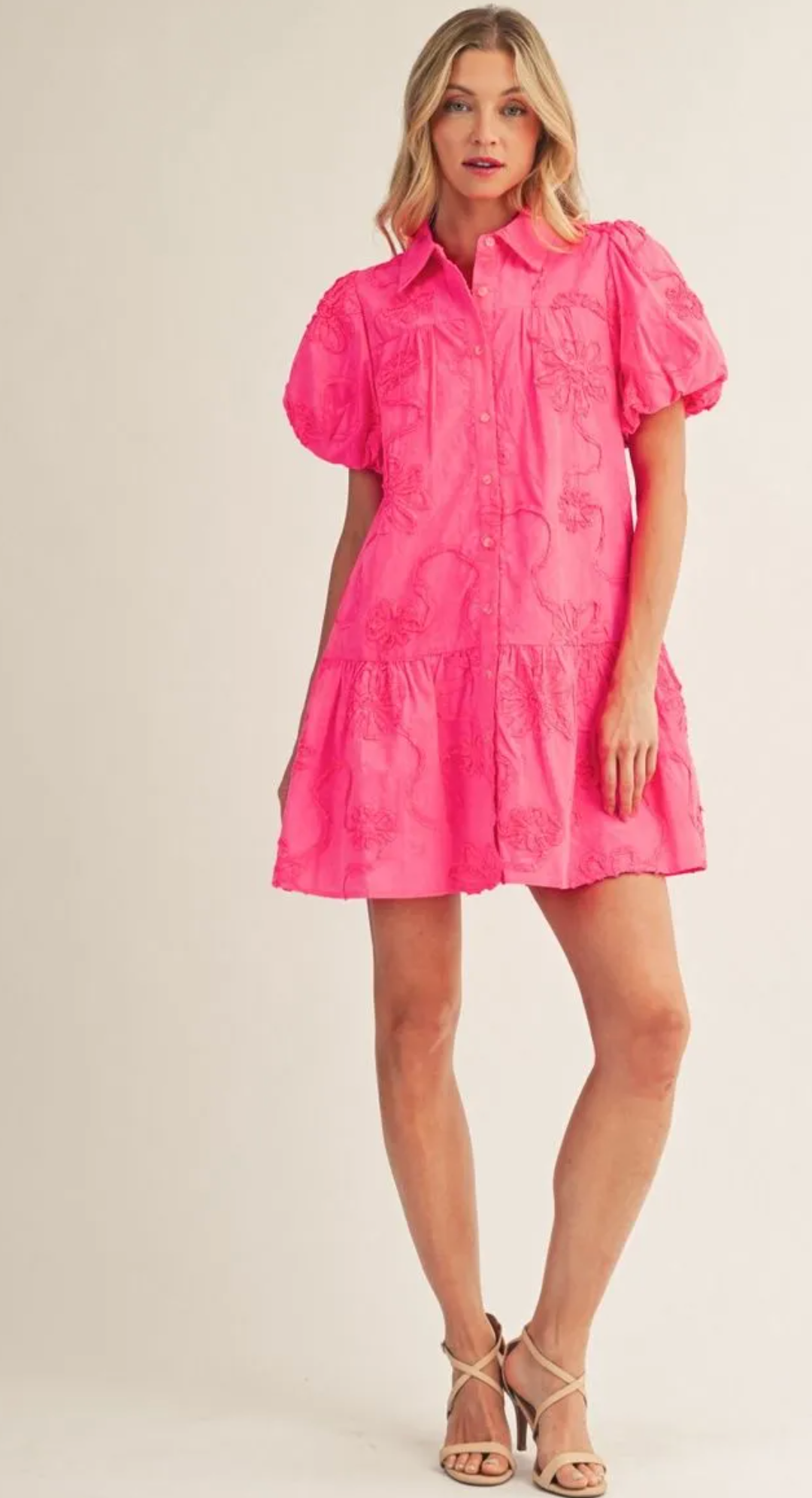 Charming Puff Sleeve Dress